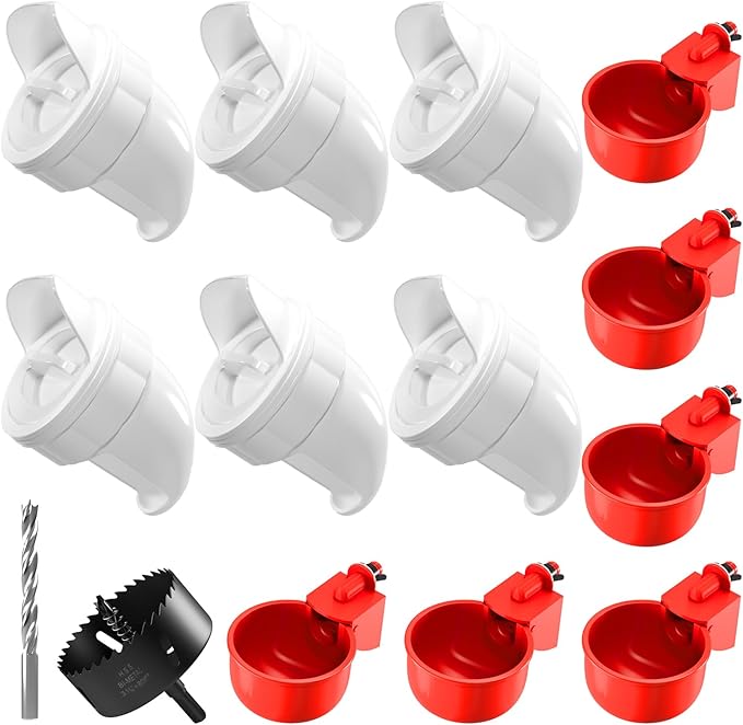 Chicken Feeder No Waste Automatic Poultry Feeder Ports Chicken Feeders and Waterer Set DIY Chicken Feeders Kit