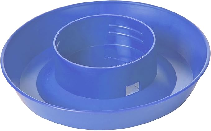 Little Giant® Screw-On Poultry Waterer Base | Heavy Duty Plastic Water Tray Base for Container | Chicken Waterer Screw on Base (Berry Blue, 1 Count)