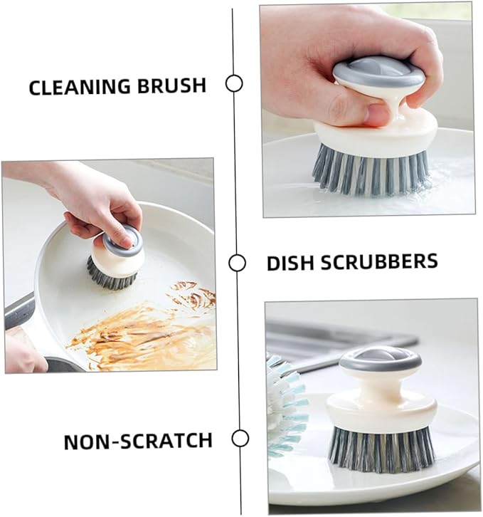 2pcs Dish Brush Handle for Kitchen Scrubbing Non-oil Cleaning Brush for Pots Pans Sinks and Dishes Versatile Kitchen Scrubber for Efficient Cleaning