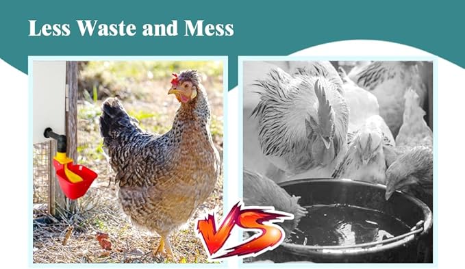 C Automatic Waterer System Chick Drinker Cups 1L Hanging Automatic Fill Poultry Watering Cup Used for Cages (red, 1)