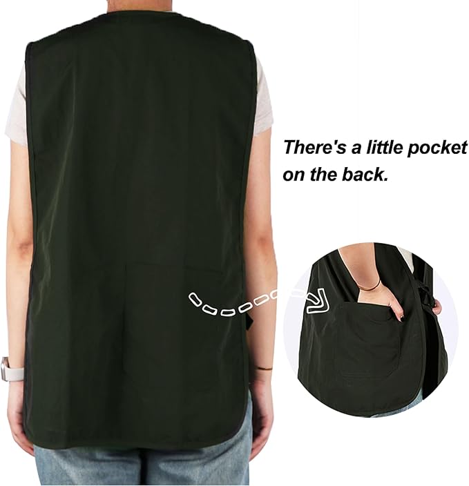 Waterproof Unisex Cobbler Apron with 4 Pockets Vest Style Ultralight Chef Waiter Work Overalls