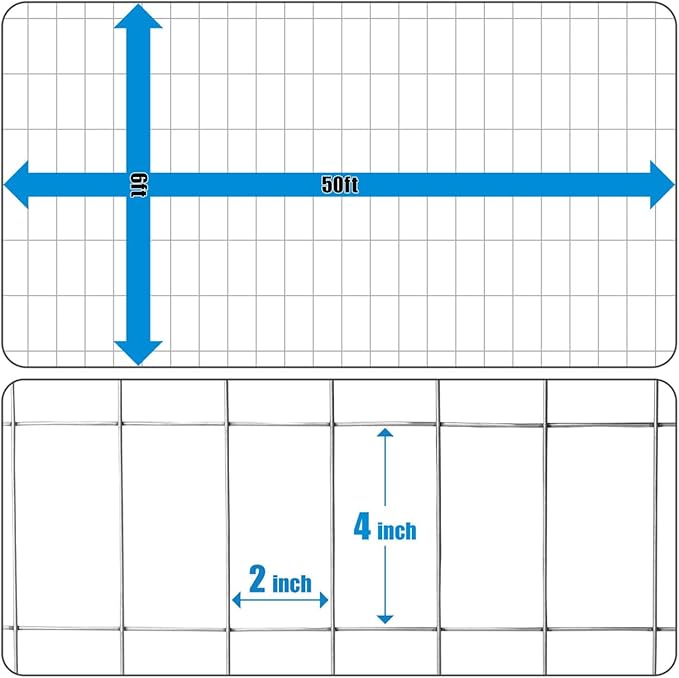 Fencer Wire Welded Wire Fence 12.5 Gauge, Galvanized Welded Fence Wire Roll, Mesh Size 2-Inch x 4-Inch, Hog Wire Fencing Cage, Multiple Use for Home Improvement & Animals Enclosure (6ft. x 50ft.)