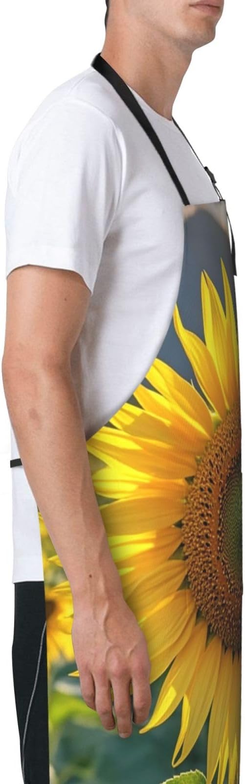 Waterproof Apron Adjustable Bib for Women Men Tractor farm Cooking Aprons Chef Bibs with 2 Pocket