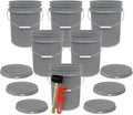 ePackageSupply 5 Gallon Plastic Bucket with Airtight Lid | Made in USA | Food Grade Bucket | BPA-Free | Heavy Duty 90 Mil All Purpose Pail | One 12" Rubber Mallet & One Lid Opener Included | 6 Pack