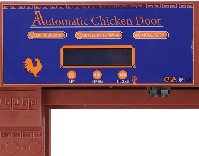 Automatic Chicken Coop Door, Lightweight Durable Solar Powered with Timer and Infrared Anti Pinch Sensor, for Poultry Coop Chicken Duck Goose (Bronze)