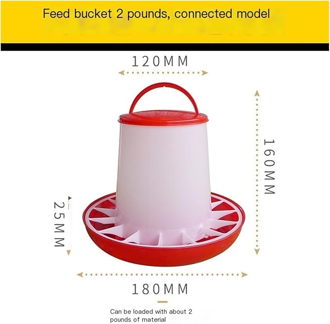 Automatic Hanging Chicken Feeder - 2kg/6kg/12kg/18kg Poultry Food Dispenser - Space Saving Design for Chickens, Ducks & Small Birds(2kg)