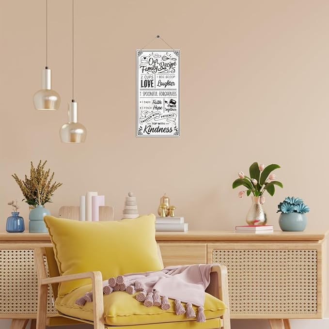 Our Family Recipe Sign, Funny Kitchen Rules Sign, Home Kitchen Decor, Decorative Wood Hanging Wood Plaque, Positive Wall Decor, Funny Cooking Sign, Kitchen Wall Art, Farmhouse Kitchen Sign