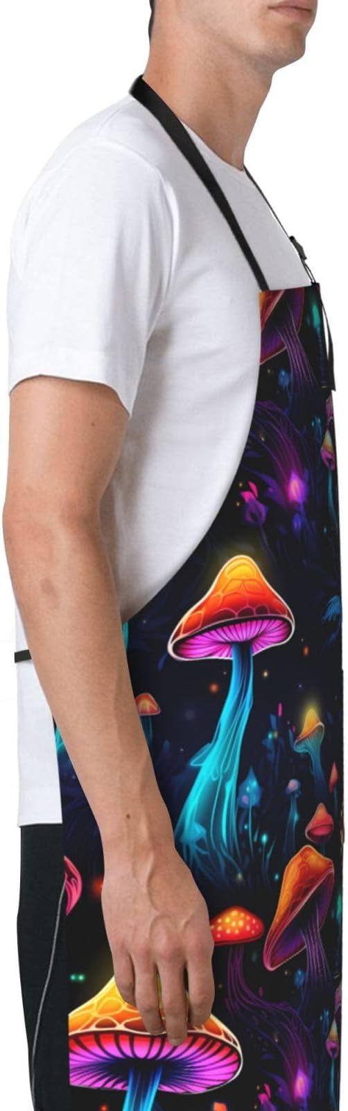Shark Jumping Home Aprons 2 Pockets 33"×28" for Men Women, Ocean Sea Waterproof Kitchen Cooking Bib