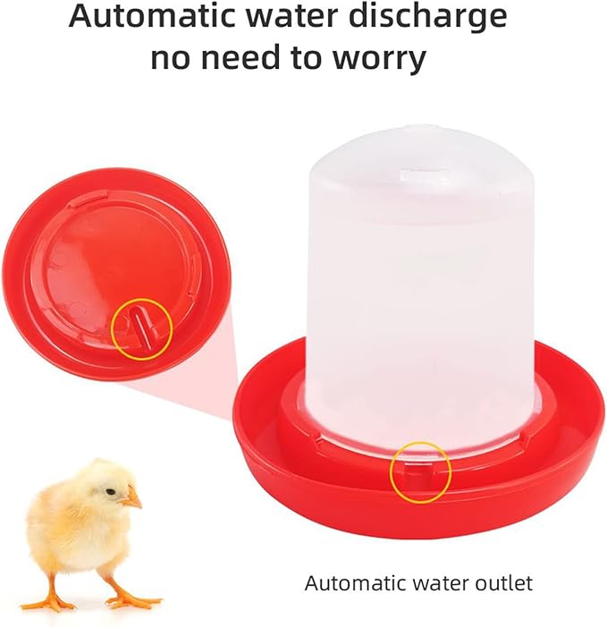 Chick Waterer Feeder Automatic Small Poultry No Drown Water Drinkers No Waste Dispensers Safe Plastic Material Chick Waterer and Feeder Baby Chick Waterer Jar for Brooder No Drown Small No