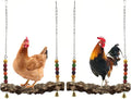 Chicken Bird Swing,Chicken Perch,Natural Wooden Swing Toys,Wood Stand for Chick,Safe and Relief of Stress,Chicken Coop Accessories,Coop Swing for Chicken Bird,Parrot,Hens (2pcs)