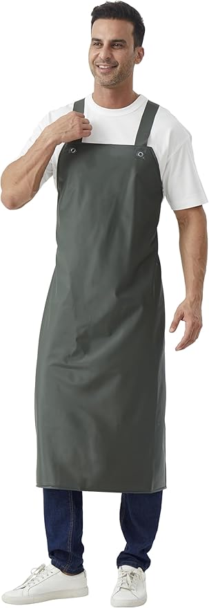 Nanxson Adjustable Heavy Duty PVC Waterproof Apron,Work Apron for Butcher,Dishwashing,Cleaning Fish Pet Grooming Factory