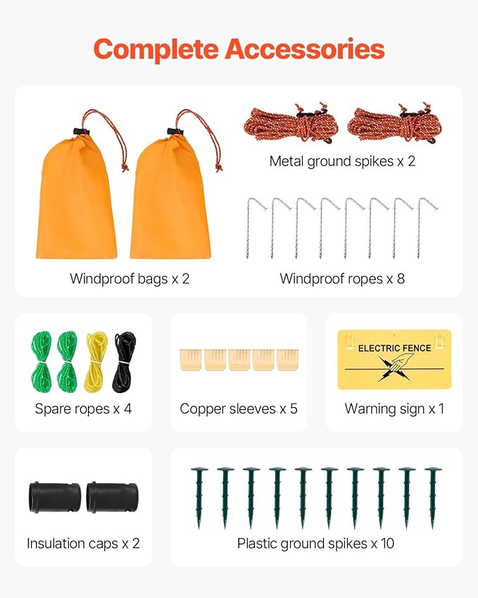 Portable Electric Fencing Net - 35.4" H x 164' L, Double Spike Sheep Netting for Dogs, Hogs, and Deer - Ideal for Backyards, Farms, and Ranches
