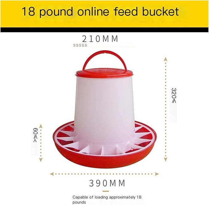 Automatic Hanging Chicken Feeder - 2kg/6kg/12kg/18kg Poultry Food Dispenser - Space Saving Design for Chickens, Ducks & Small Birds(18kg)