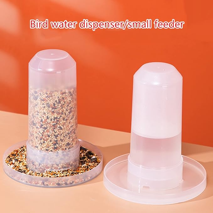 Bird Chicken Automatic Food Water Feeder Poultry Port Rain No Waste Fit for Buckets Barrels Auto Feeding Plate Chicken Feeders for Outdoors Automatic