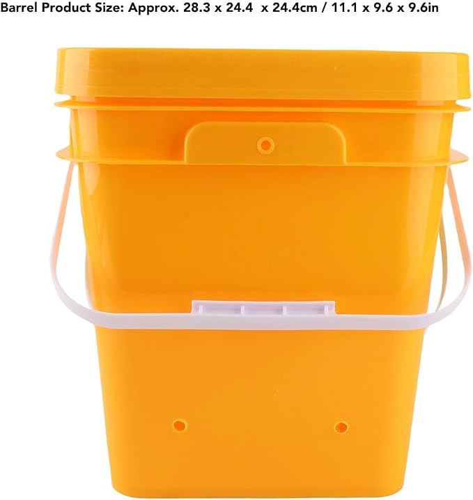 High Capacity Automatic Chicken Waterer Bowl with 12L Handheld Bucket Gravity Watering System for Quail, Easy Installation - Durable Plastic (Bucket + Big Blue Bowl + Black Screws)