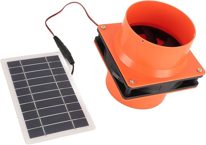 10W Solar Powered Exhaust Fan Kit with 5V Monocrystalline Silicon Solar Panel for Pet House Chicken Coop Ventilation