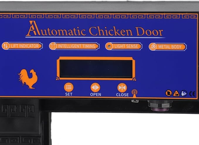Solar Automatic Chicken Coop Door, Professional Infrared Anti Pinch with Timer Light Sensor and Remote Control, for Chicken Duck Goose Poultry (Black)