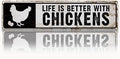 Farm Decor, Life is Better with Chickens Sign 15.8x4 inches, Funny Chicken Coop Decor, Chicken Lover Home Decors, Retro Aluminum Sign for Home Garden Outdoor Yard Farmhouse, Vintage Wall Plaque
