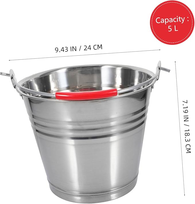 Farmhouse Style Trash Can Large Milk Storage Bucket Sturdy Water Storage Pail Handle Ice Bucket Lid