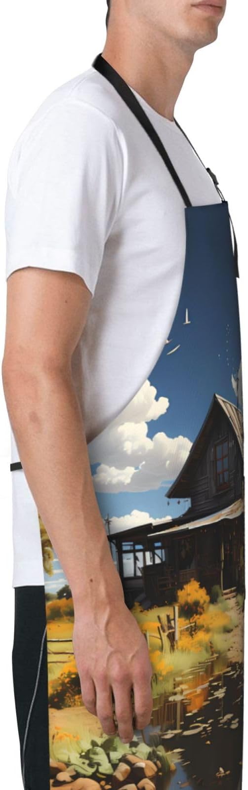 Tyrannosaurus rex Heavy Duty Waterproof Apron with Pockets for AdultsResistant Grilling, Gardening, Painting