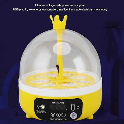 Egg Incubator, Automatic Temperature Humidity Control with Transparent Lid for Chicken Duck Quail Eggs (Manual Turning)