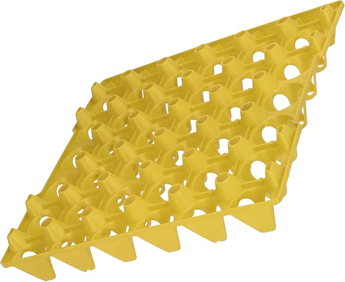 Rengue Plastic Egg Holder, 5PCS Egg Flats Storage Container, Stackable Crates with 30 Cell Capacity for Home Farm Use (Yellow)