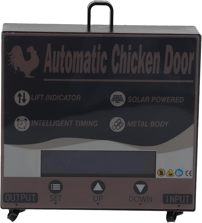 Automatic Coop Door, Solar Powered Chicken Door Opener with Programmable Timer and LED Display, for Chicken Duck Goose Poultry Coop Accessory