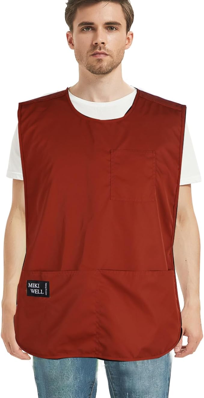 Waterproof Unisex Cobbler Apron with 4 Pockets Vest Style Ultralight Chef Waiter Work Overalls