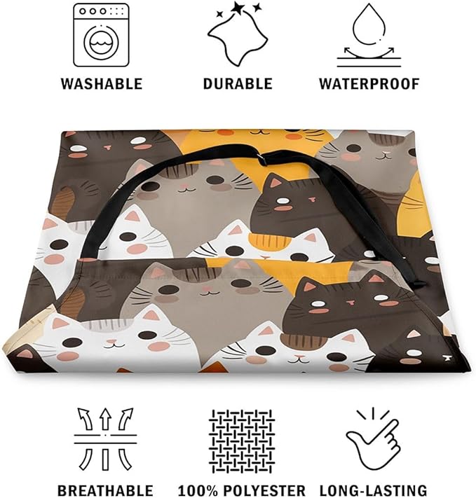 jejeloiu Cartoon Cats Apron for Women Men 26"x31"