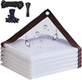 Clear Tarps 12x33FT Heavy Duty Waterproof, Outdoor Tarp with Grommets, Outdoor Garden Rainproof Covering for Chicken Coops, Patio, Porch and Outdoor Greenhouse Plant Cover