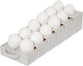 Eggstra Space Egg Organizer for Refrigerator, Adjustable Container, Collapsible & Expandable Tray Egg Holder for Fridge Organizer, Space Saving Fridge Storage Solution - Dark Beige
