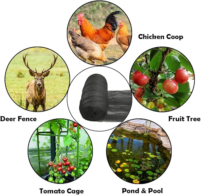 Meanchen Bird Netting 20x30 Ft, 1/2In Mesh Heavy Duty Garden Netting Pest Barrier for Plants, Vegetables, Extra Strong Woven Mesh Netting, Animal Fencing for Fruit Trees Against Birds, Deer, Poultry