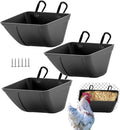 Hanging Chicken Feeder Trough for Goat Sheep Deer Poultry Duck Chicken Fence Feeder Livestock Feeding Container Goats Supplies Feeders Waterer Bucket
