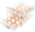 Egg Holder for Fridge 24, 2 Layers Stackable Clear Eggs Organizer, Egg Container for Refrigerator with Eggs 24 Count, Space-Saving Refrigerator Organizers and Storage in Home, Kitchen