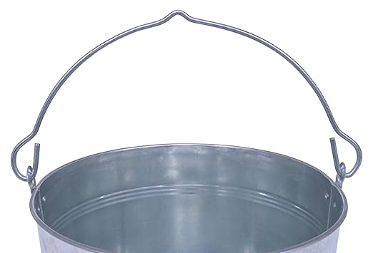 Vestil BKT-GAL-500 Galvanized Steel Bucket, 10-3/4" Depth, 5 gallon, 44 pound Capacity