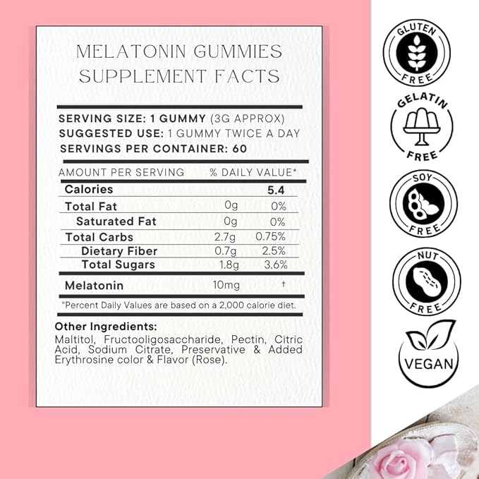Melatonin Gummies 10 mg -Enhance Sleep Quality-Sleep Support Gummies Vegetarian