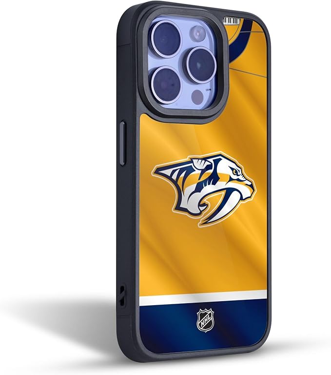 Head Case Designs Officially Licensed NHL Jersey Nashville Predators Gel Armor Case [Military Grade Drop Protection] Compatible with Apple iPhone 16 Pro