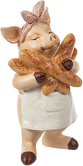Hobby Lobby Farm Animal Kitchen Figurines, Farmyard Friends, Home Kitchen Coffee Bar Office Decor (Pig Holding Bread)
