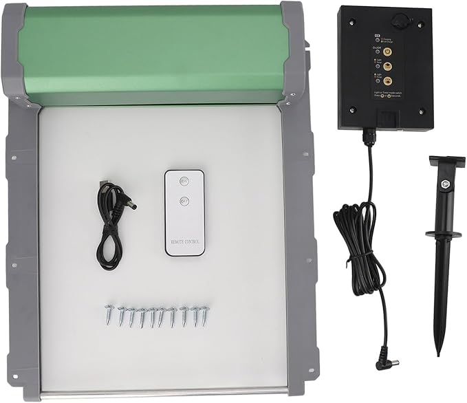 Automatic Chicken Coop Door, Solar Chicken Coop Door Poultry Supplies Solar Powered Electric Opener with Timer Light Sensor IP67 Waterproof Chicken Coop Door for Chicken