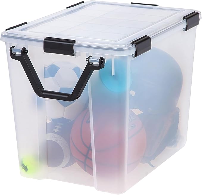 IRIS USA 4 Pack 103 Qt Storage Bins Plastic Gasket Box with Tight Latching Lids