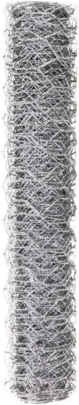 Efavormart Silver Galvanized Metal Hexagonal Chicken Wire Mesh, Garden Fence Poultry Netting DIY Craft Wire - 12" x16ft