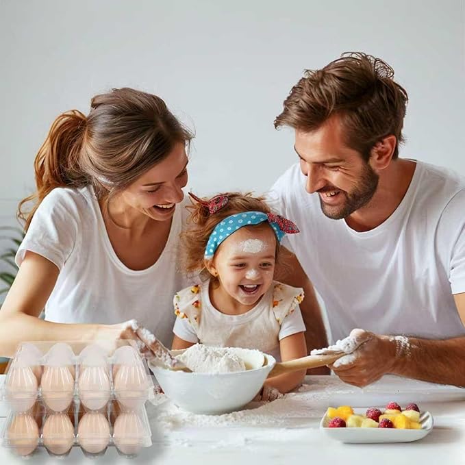 150 Pack 12 Count Plastic Egg Cartons - Bulk Cheap Clear Reusable Egg Containers for Chicken Eggs, Dozen Egg Storage Solutions. (150)