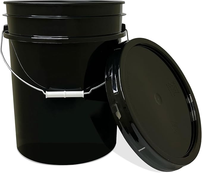 ePackageSupply 5 Gallon Bucket with Airtight Lid | Made in USA | Food Grade | Heavy-Duty Premium HPDE Plastic | Durable 90 Mil All Purpose Pail | Easy Stack and Store | BPA Free | 12 Count