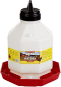 Little Giant® Plastic Poultry Waterer | Heavy Duty Plastic Gravity Fed Water Container | Easy to Fill | Snap on Jar | 5 Gallons
