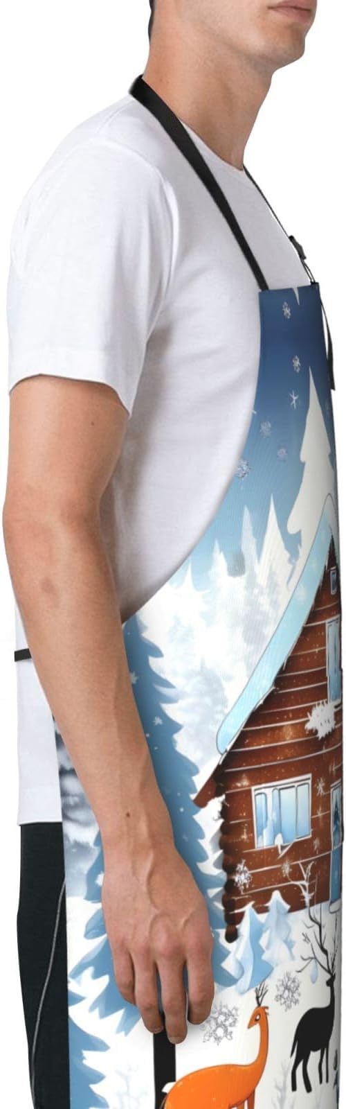 Multidimensional Space Heavy Duty Waterproof Apron with Pockets for AdultsResistant Grilling, Gardening, Painting
