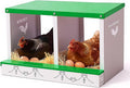 2 Hole Chicken Nesting Box for Laying Hens - Automatic Rollout Egg Collection, Heavy Duty Metal Nesting Boxes with Swing Perch for Chicken Coops, Secure & Easy Clean Poultry Nest Box
