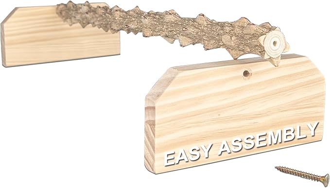 Natural Textured Wood Baby Chicken Roosting Perch - Poultry Perch Toy for Chick/Bird, Easy Install Chick Roost for Brooder Box/Coop Accessories