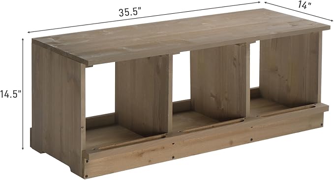 VINGLI Chicken Nesting Boxes, Wooden Nesting Boxes for Chickens, Egg Nesting Box for Hens, Chicken Coop Laying Boxes (3 Compartments)