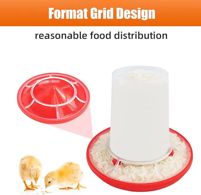 Chick Feeder and Waterer Set, 1L Baby Chicken Waterer Feeder, Baby Chicken Starter Kit, Hanging Poultry Drinker Quail Feeder, Small Coop Water Dispenser for Chickens, Turkeys, Ducks (Small Waterer)