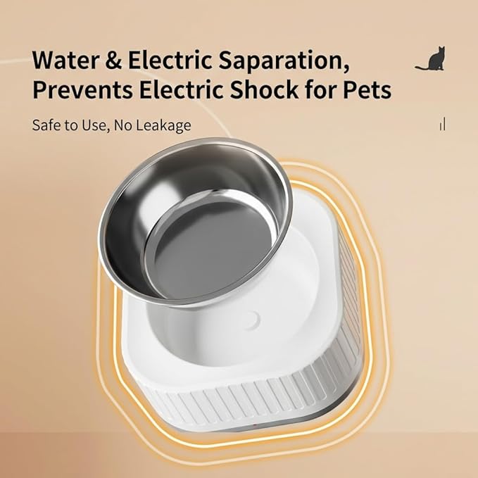 Heated Water Bowl, with Waterproof Design, Keeps Water Warm (35-40°C) in Gardens, Thermostatic Control Anti-Freeze Heated Pet Water Bowl for Chicken,Duck,Goose,Rabbit (Yellow)